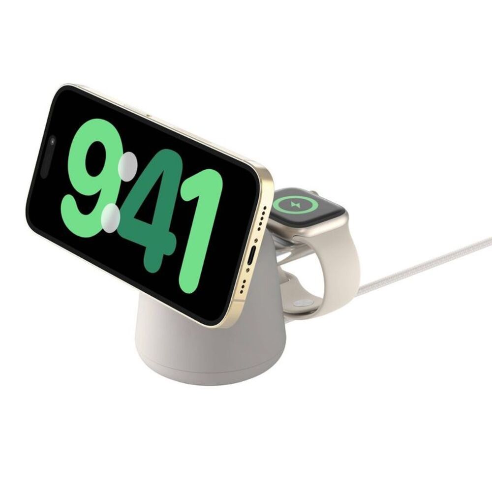 Belkin 2-in-1 Wireless Charging Dock with MagSafe - Sand